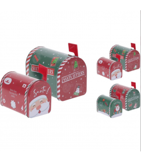 SET 2 BUZONES NAVIDAD LATA SURTIDOS - KOOPMAN CHRISTMAS