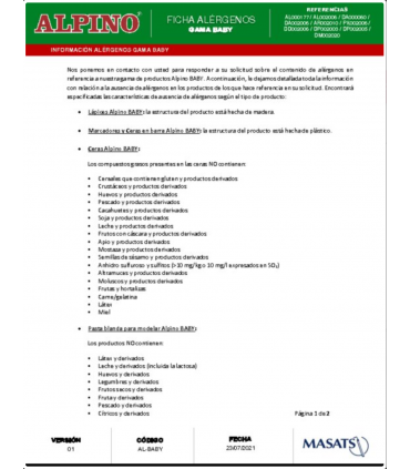 PASTA MODELAR ALPINO BABY DOUGH ANIMALES 85GR 3 COLORES SURTIDOS