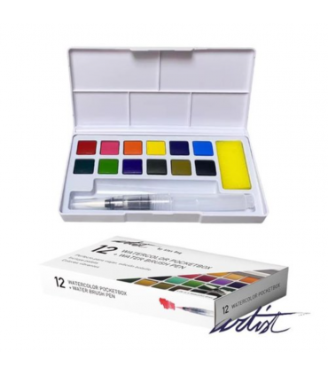 CAJA ACUARELA POCKETBOX ARTIST 12 COLORES