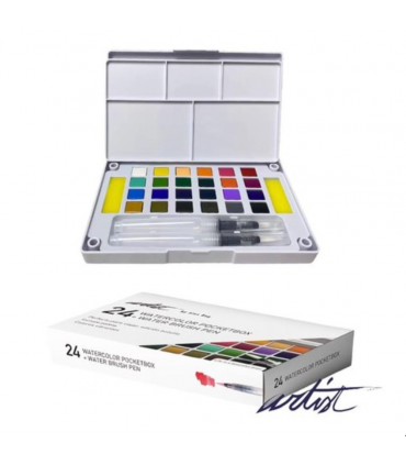 CAJA ACUARELA POCKETBOX ARTIST 24 COLORES - ROYMART