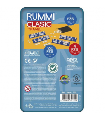 JUEGO DE MESA RUMMICLASIC TRAVEL METAL BOX - CAYRO