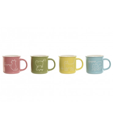 TAZA MUG PORCELANA GATO PASTEL. 3 SURTIDO - ITEM PC-211997 -