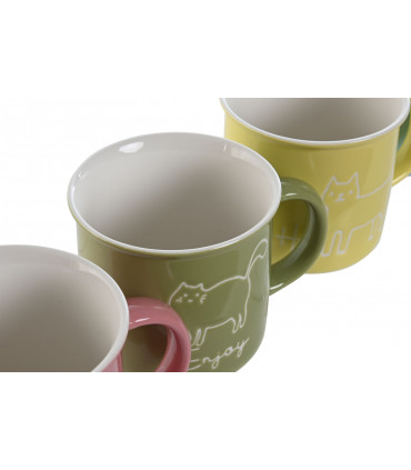 TAZA MUG PORCELANA GATO PASTEL. 3 SURTIDO - ITEM PC-211997 -